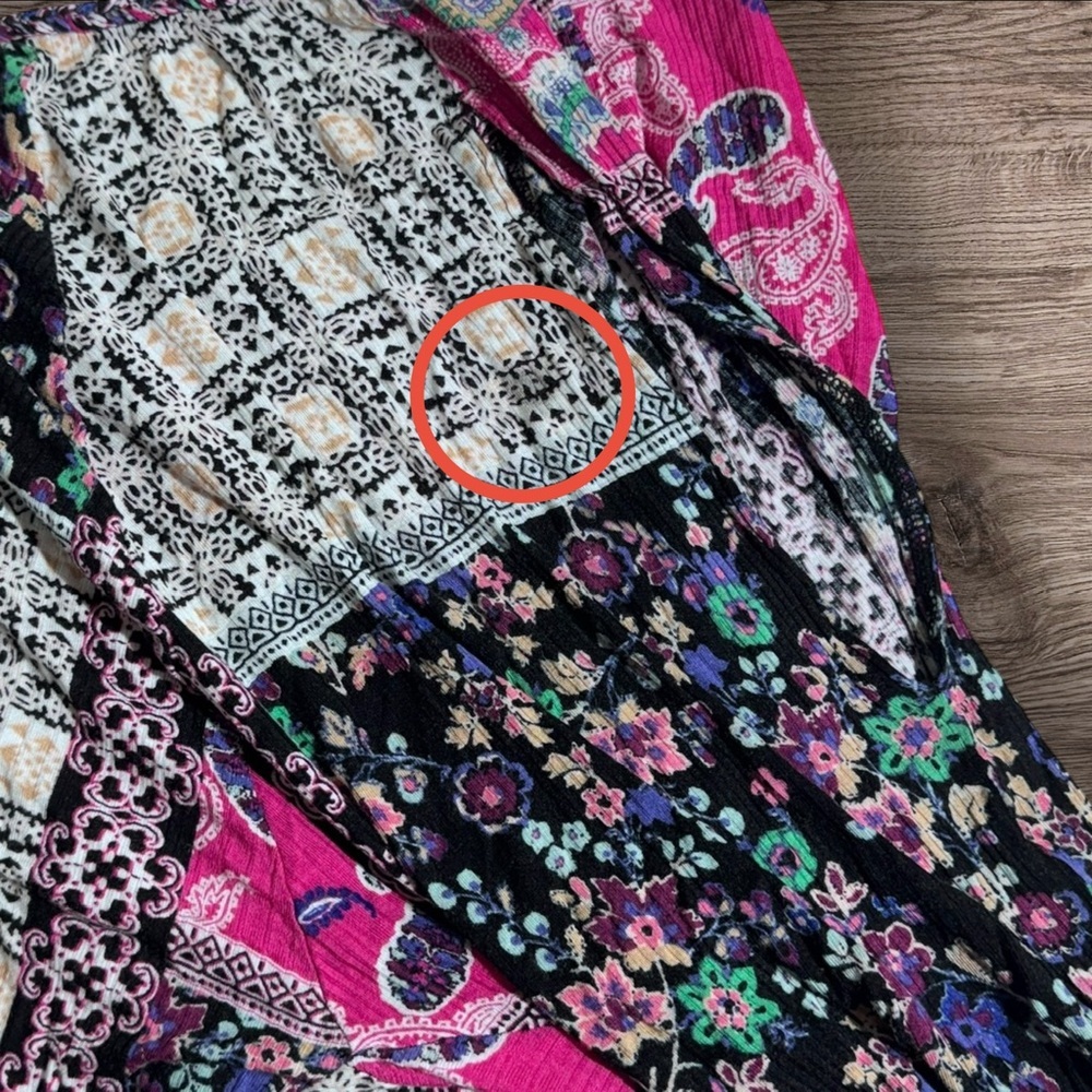 American Rag Multicolor Patchwork Top Open Sleeve Detail ‼️See Photo 6 & 7‼️ - Picture 6 of 7